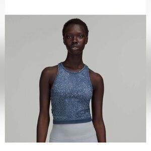 Lululemon Athletica Blue Patterned Tank Top